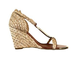 MIA Tan Wedge Sandals with Raffia Elegance